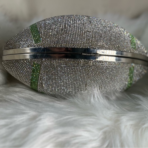 AKIRA Silver and Green Football Clutch - Picture 11 of 13